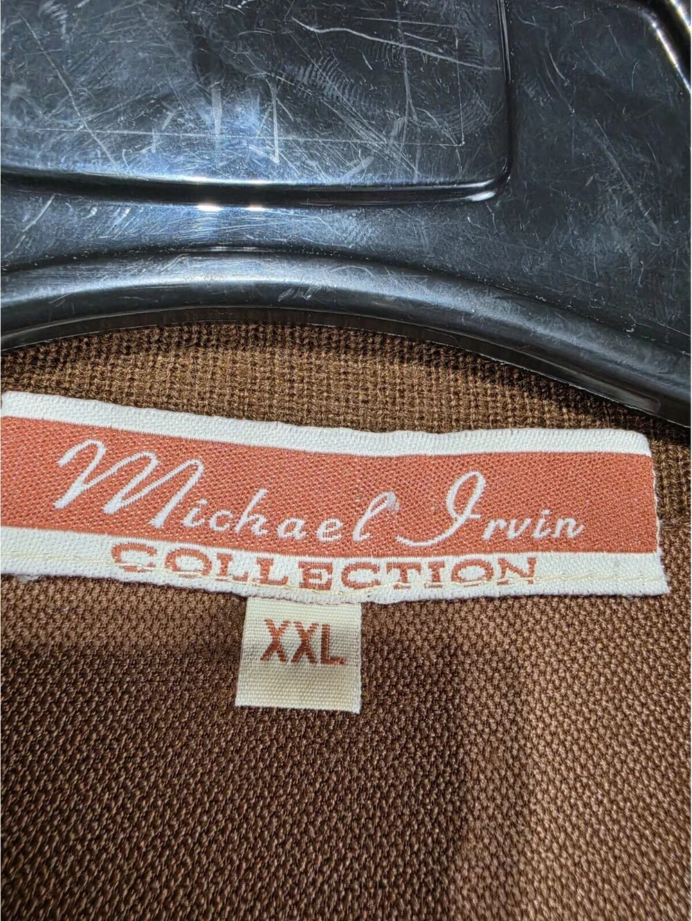 Vintage Michael Irvin Collection Cardigan Sweater XXL Brown Geometric Button
